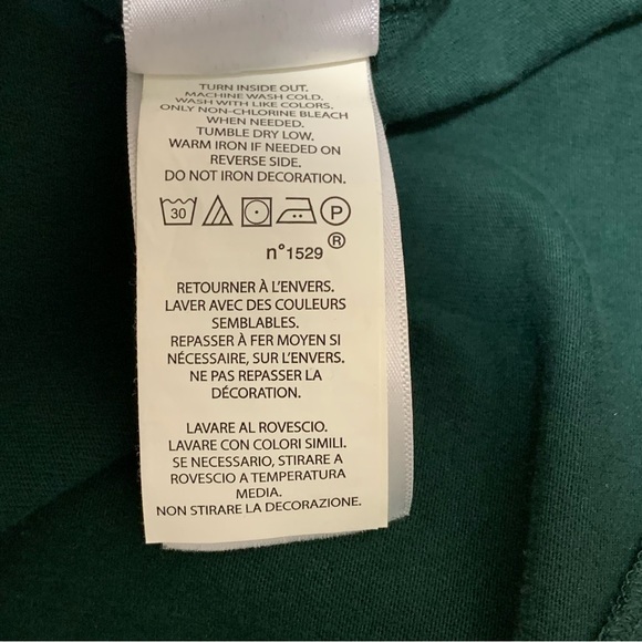 Polo Ralph Lauren Rugby Green Hoodie with Striped Sleeves Size Medium - Picture 6 of 7